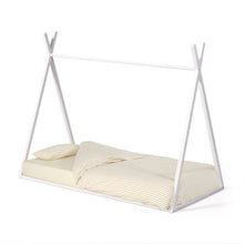 Load image into Gallery viewer, Maralis teepee bed made of solid beech wood with a white finish, for 90 x 190 cm mattresses