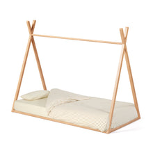 Load image into Gallery viewer, Maralis teepee bed made of solid beech wood with a natural finish, for 90 x 190 cm mattresses