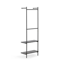 Load image into Gallery viewer, Galatia melamine and metal clothes rail with black finish 60 x 162 cm