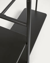 Load image into Gallery viewer, Galatia melamine and metal clothes rail with bench in black finish 100 x 150 cm - image 6
