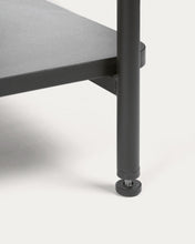 Load image into Gallery viewer, Galatia melamine and metal clothes rail with bench in black finish 100 x 150 cm - image 7