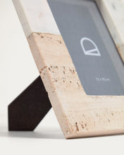 Load image into Gallery viewer, Uria photo frame in white marble and beige stone 23 x 18 cm - image 3