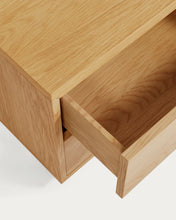Load image into Gallery viewer, Abilen oak veneer and white lacquer bedside table, 53 x 44 cm, certified FSC 100% - image 9