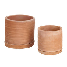 Load image into Gallery viewer, Karlina set of 2 terracotta plant pots with dishes, Ø 33 cm / Ø 24 cm