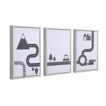 Load image into Gallery viewer, Set of 3 Nisi black cars pictures in white wood frame