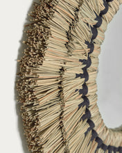 Load image into Gallery viewer, Akila round mirror made from beige natural fibres and black cotton cord, 60 cm - image 5