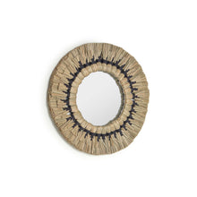 Load image into Gallery viewer, Akila round mirror made from green natural fibres and black cotton cord, 40 cm