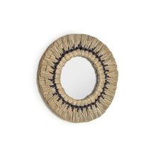 Load image into Gallery viewer, Akila round mirror made from green natural fibres and black cotton cord, 40 cm - image 2