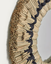 Load image into Gallery viewer, Akila round mirror made from green natural fibres and black cotton cord, 40 cm - image 5