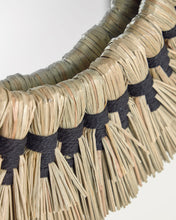 Load image into Gallery viewer, Akila round mirror made from green natural fibres and black cotton cord, 40 cm - image 6