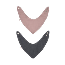 Load image into Gallery viewer, Set of two 100% organic cotton (GOTS) Marinet bandanas in pink and blue