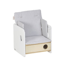 Load image into Gallery viewer, 100% organic cotton (GOTS) Nuun highchair cushion in blue stripes - image 2