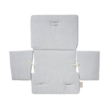 Load image into Gallery viewer, 100% organic cotton (GOTS) Nuun highchair cushion in blue stripes - image 3