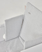 Load image into Gallery viewer, 100% organic cotton (GOTS) Nuun highchair cushion in blue stripes - image 6
