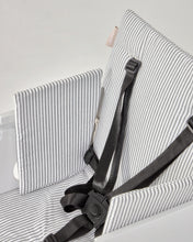 Load image into Gallery viewer, 100% organic cotton (GOTS) Nuun highchair cushion in blue stripes - image 9