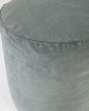 Load image into Gallery viewer, Brunetta round pouffe in dark turquoise velvet Ø 40 cm - image 4