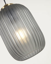 Load image into Gallery viewer, Hestia metal ceiling light with brass finish and grey glass - image 4