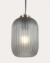 Load image into Gallery viewer, Hestia metal ceiling light with brass finish and grey glass - image 5