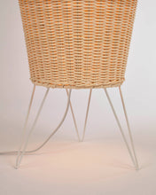 Load image into Gallery viewer, Large Kamaria floor lamp in rattan with natural finish UK adapter - image 4