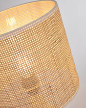 Load image into Gallery viewer, Erna table lamp in white ceramic and bamboo with natural finish adapter UK - image 6
