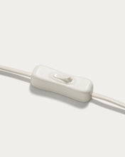 Load image into Gallery viewer, Erna table lamp in white ceramic and bamboo with natural finish adapter UK - image 7