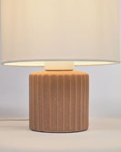 Load image into Gallery viewer, Eshe table lamp in ceramic with terracotta and white finish UK adapter - image 7