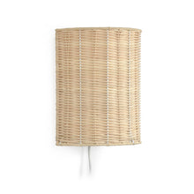 Load image into Gallery viewer, Kimjit wall light in rattan with natural finish UK adapter