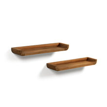 Load image into Gallery viewer, Shamel set of 2 shelves in solid teak with a walnut finish, 50 x 5 cm