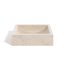 Load image into Gallery viewer, Delina countertop washbasin in white terrazzo 40 x 45 cm