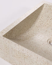 Load image into Gallery viewer, Delina countertop washbasin in white terrazzo 40 x 45 cm - image 5