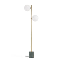 Load image into Gallery viewer, Lonela floor lamp in marble with green finish UK adapter