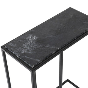 Black Marble Stone Side Table