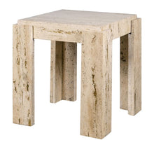 Load image into Gallery viewer, Santiago Travertine Marble Square Side Table