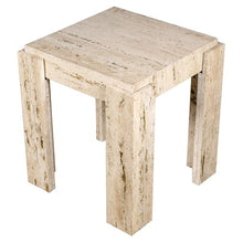 Load image into Gallery viewer, Santiago Travertine Marble Square Side Table