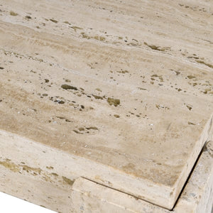 Santiago Travertine Marble Square Side Table