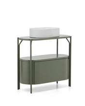 Load image into Gallery viewer, Arely bathroom vanity unit with steel structure and green lacquered MDF 90 x 40cm - image 4