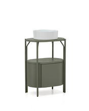 Load image into Gallery viewer, Arely bathroom vanity unit with steel structure and green lacquered MDF 60 x 40cm - image 4