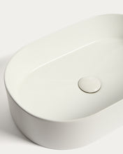 Load image into Gallery viewer, Ovara countertop basin in white glazed ceramic 50 x 31 cm - image 3