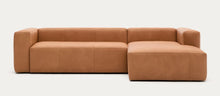 Load image into Gallery viewer, Blok 3-seater with Chaise Longue - Brown Leather