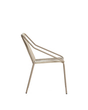 Load image into Gallery viewer, Zivia stackable outdoor chair in ecru rope cord and taupe galvanised steel - image 2