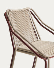 Load image into Gallery viewer, Zivia stackable outdoor chair in ecru rope cord and taupe galvanised steel - image 11