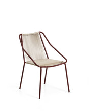 Load image into Gallery viewer, Zivia stackable outdoor chair in ecru rope cord and burgundy galvanised steel