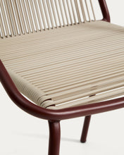 Load image into Gallery viewer, Zivia stackable outdoor chair in ecru rope cord and burgundy galvanised steel - image 8