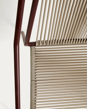 Load image into Gallery viewer, Zivia stackable outdoor chair in ecru rope cord and burgundy galvanised steel - image 10