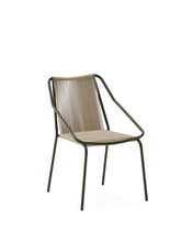 Load image into Gallery viewer, Zivia stackable outdoor chair in ecru rope cord and green galvanised steel