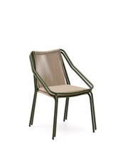 Load image into Gallery viewer, Zivia stackable outdoor chair in ecru rope cord and green galvanised steel - image 2