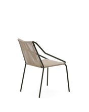 Load image into Gallery viewer, Zivia stackable outdoor chair in ecru rope cord and green galvanised steel - image 3