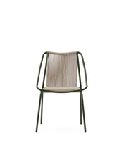 Load image into Gallery viewer, Zivia stackable outdoor chair in ecru rope cord and green galvanised steel - image 4