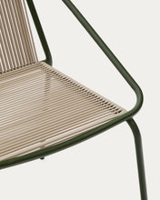 Load image into Gallery viewer, Zivia stackable outdoor chair in ecru rope cord and green galvanised steel - image 11