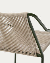 Load image into Gallery viewer, Zivia stackable outdoor chair in ecru rope cord and green galvanised steel - image 12